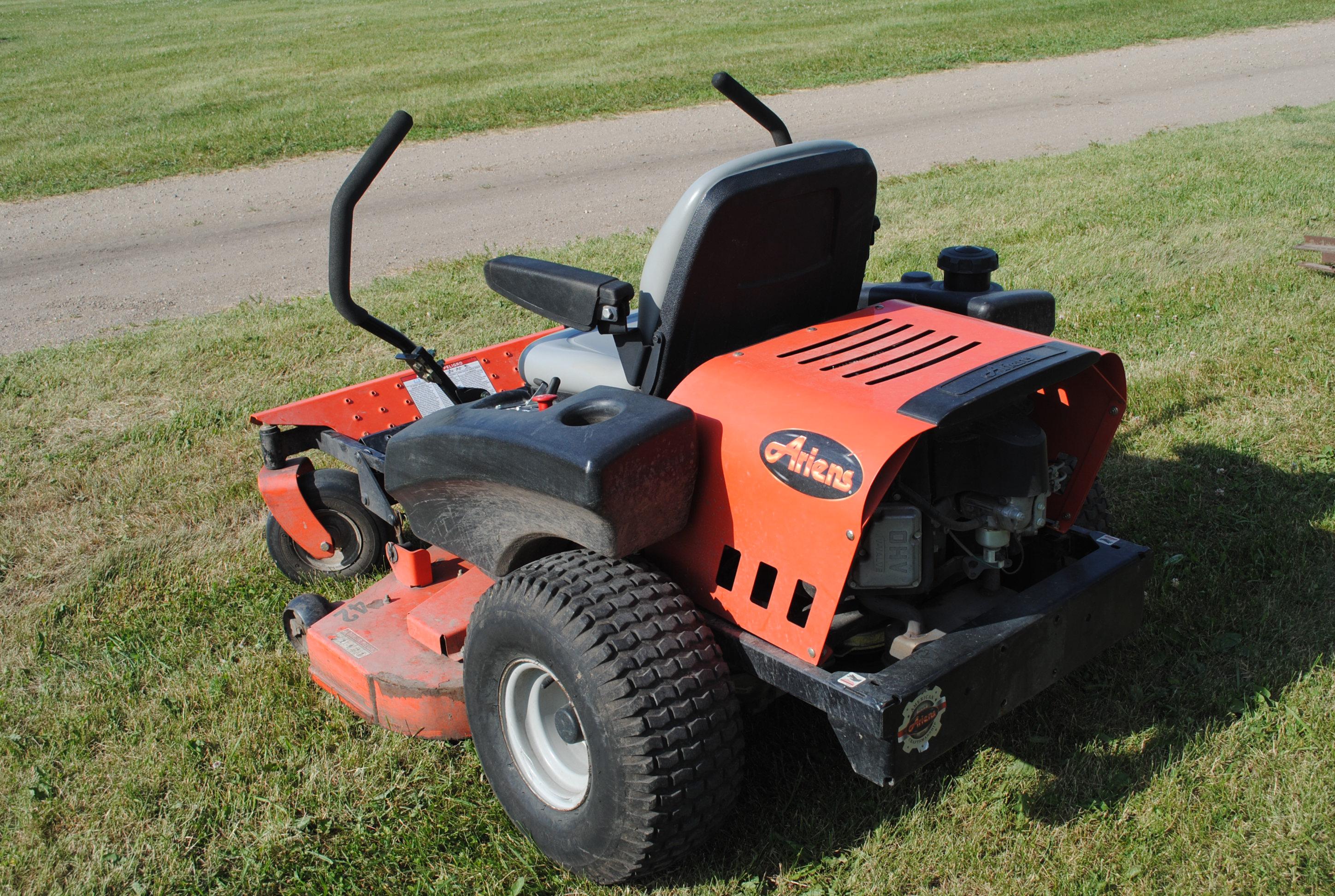 Ariens riding mower, 42" deck, Kawasaki 22HP, runs & moves but needs some work