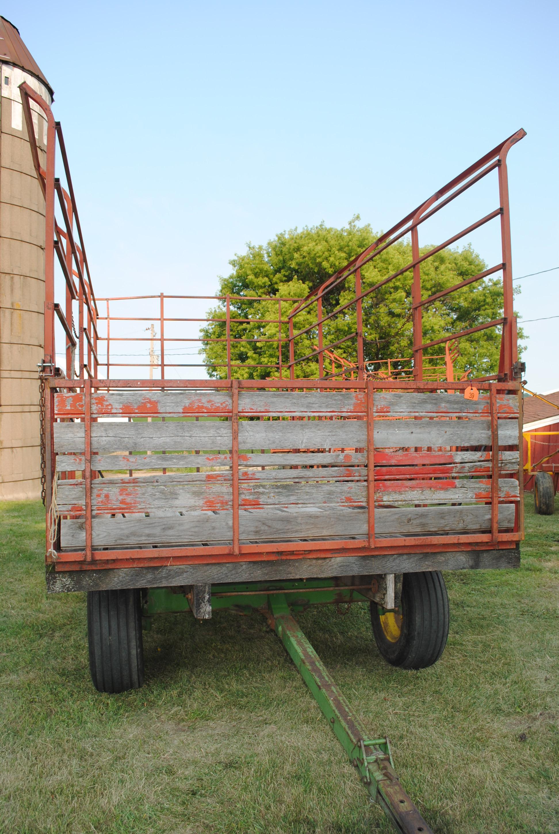 H&S 8'x16' Throw Bale Wagon on John Deere heavy duty running gear