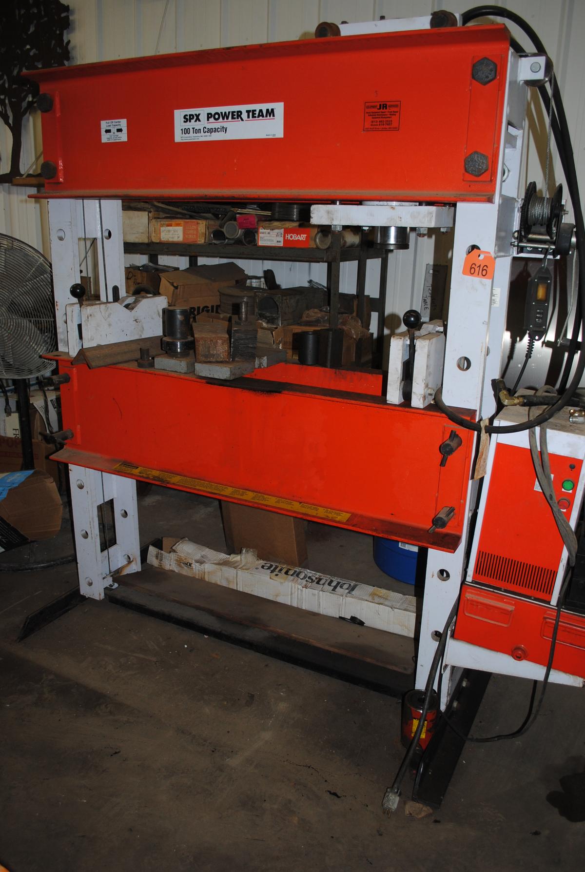 SPX Power Team 100-Ton capacity press, wired for 230 volts