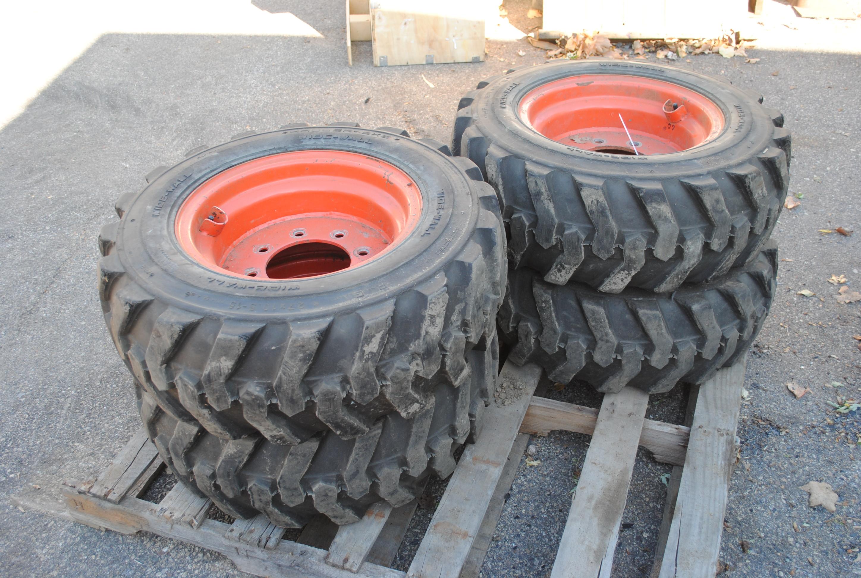 Over the Tire Rubber Tracks with tires and wheels and installation tools, fits S185, tires are 27-10