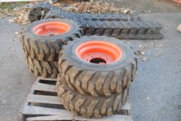 Over the Tire Rubber Tracks with tires and wheels and installation tools, fits S185, tires are 27-10