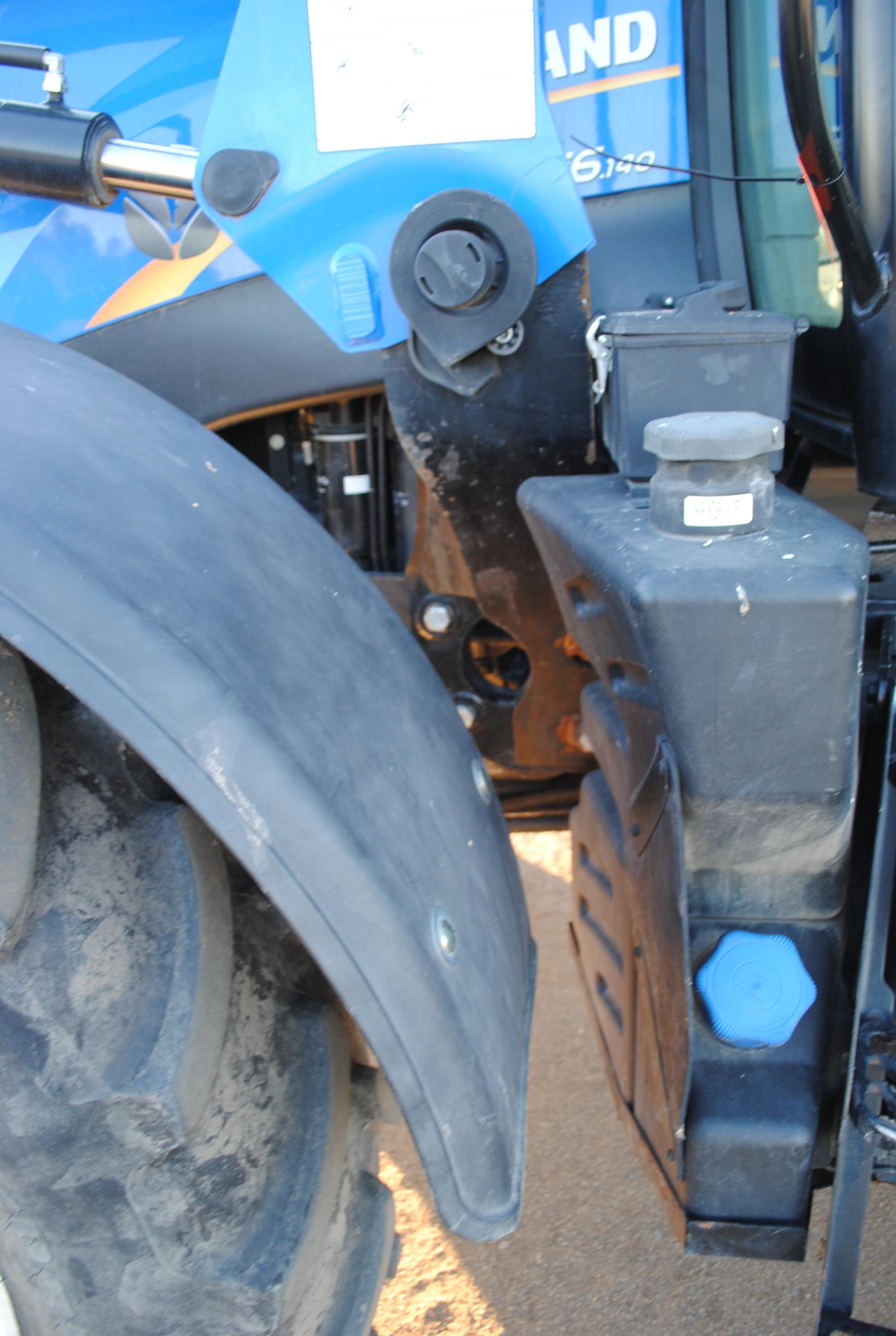 New Holland T6.140 Tractor with 845TL loader, front wheel assist, left hand reverse, 3-point, 1,000