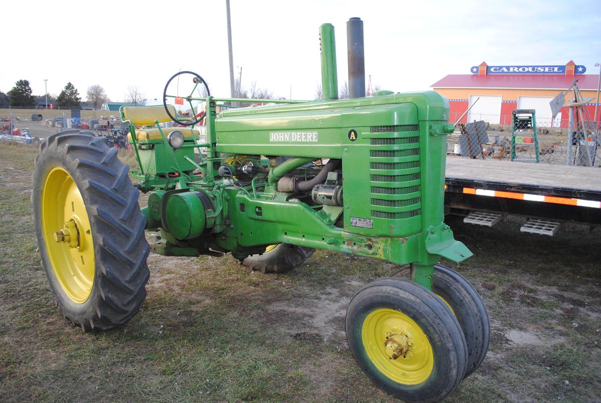 John Deere 'A', 1949, narrow front, 540 pto, 13.6-38 rears, 6.00-16 fronts, Serial No. 631331