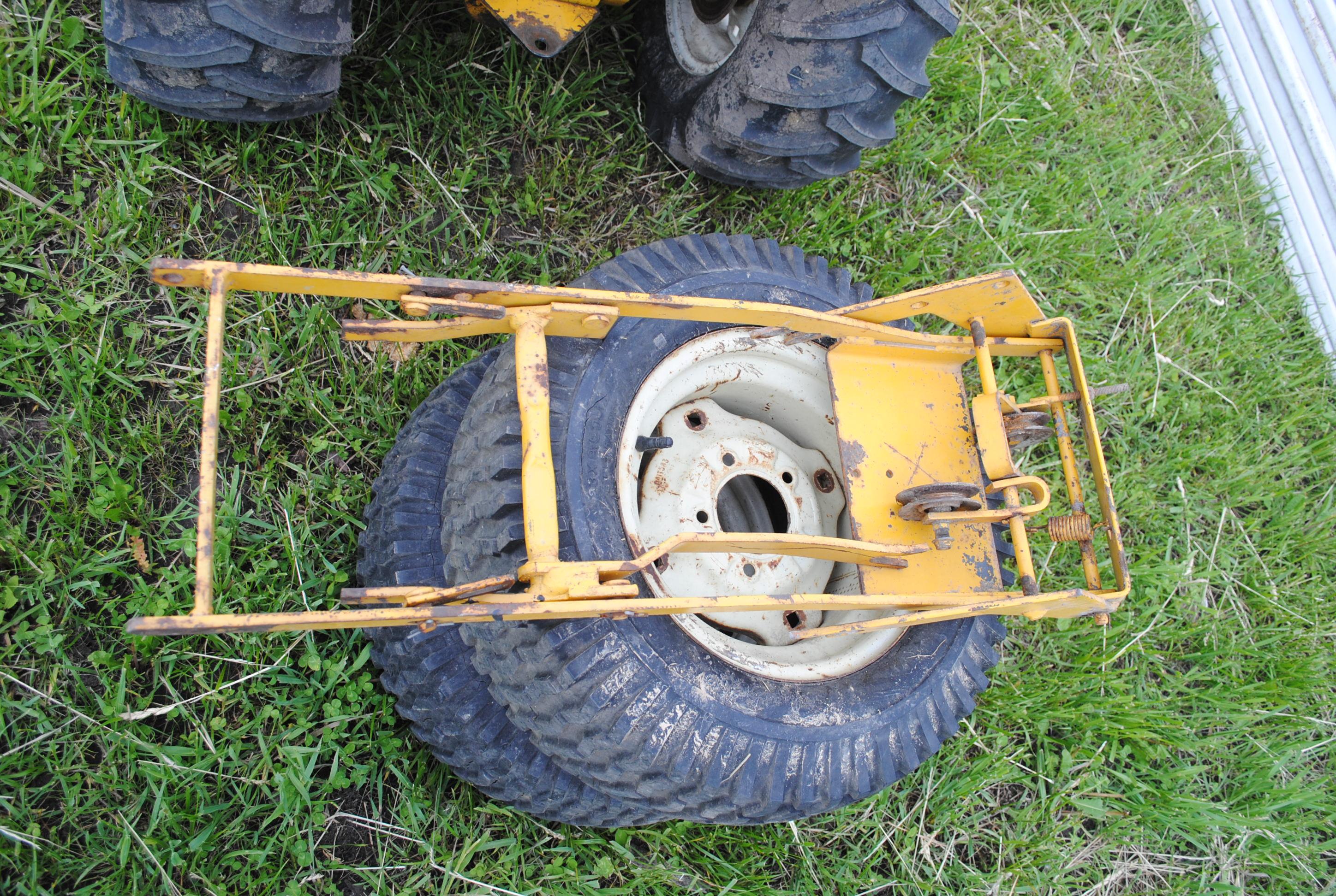 Cub Cadet 127 tractor, hydrostatic, 2 extra wheels & mower attachment, no deck, runs & drives, hours