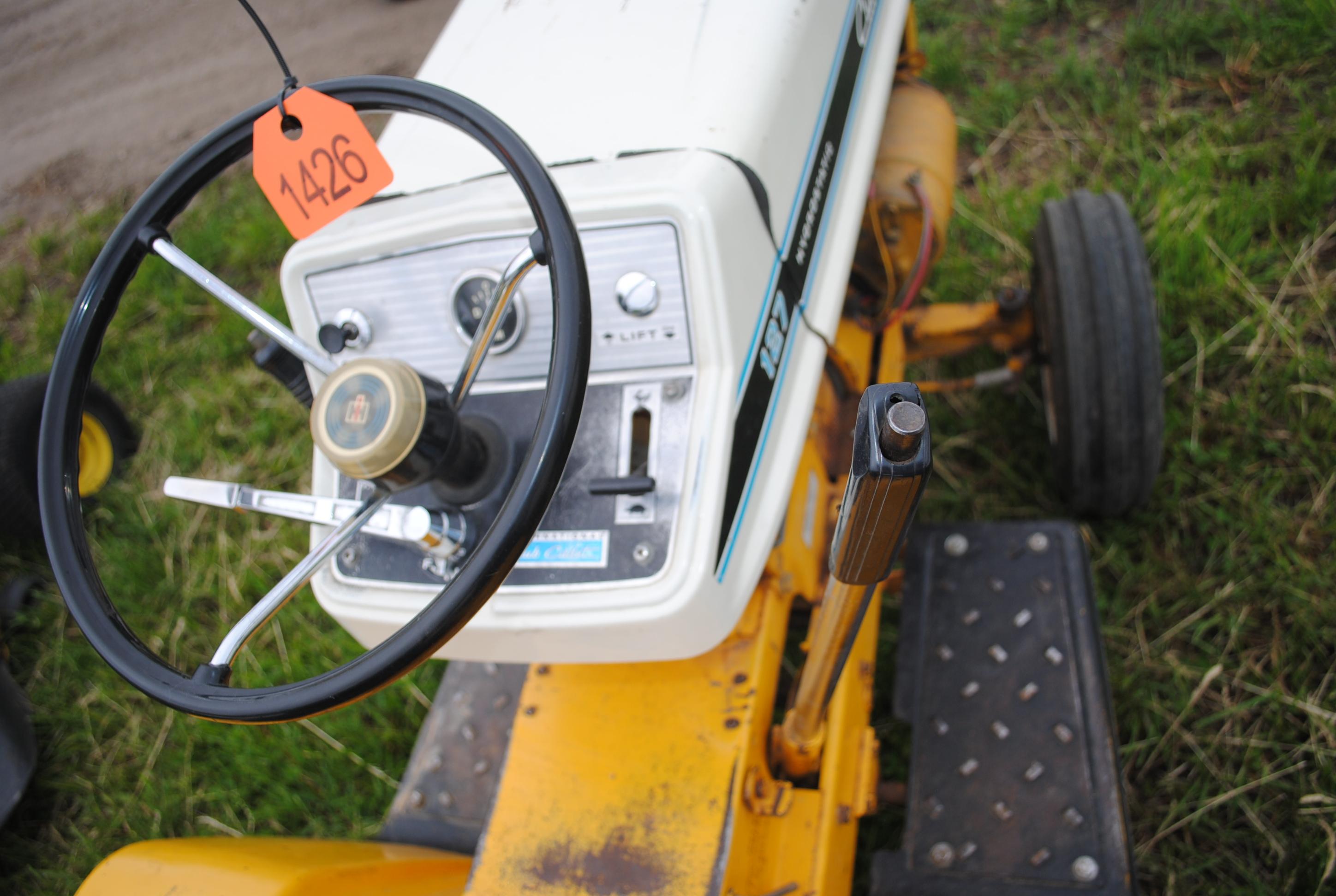 Cub Cadet 127 tractor, hydrostatic, 2 extra wheels & mower attachment, no deck, runs & drives, hours