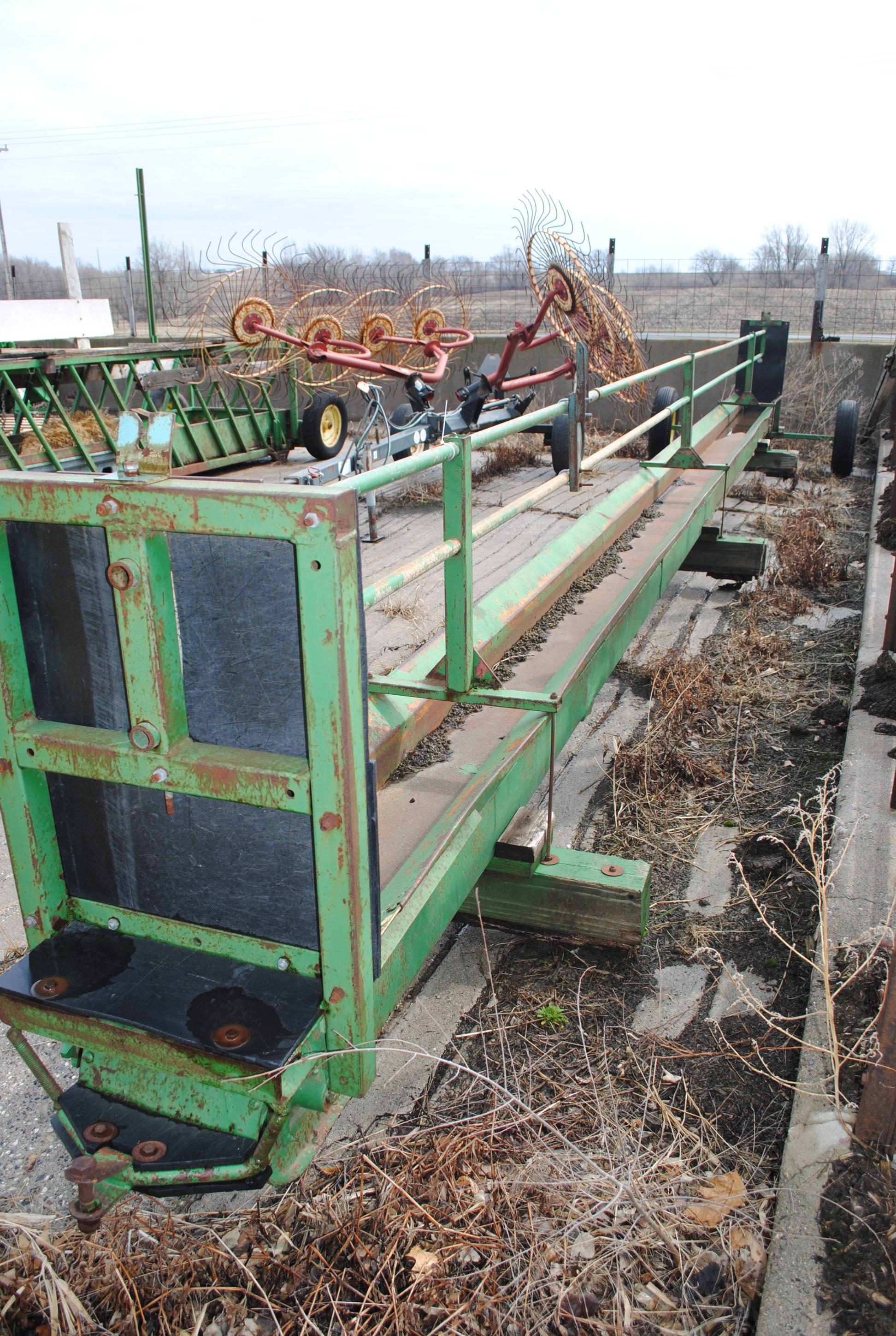 Trough Feeder approximately 31' long by 16" wide, on wheels