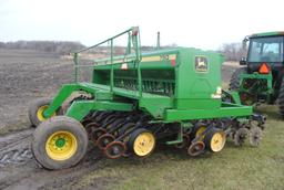 John Deere 750 15' No-Till Bean Drill with Grass Seeder, 7-1/2" spacing, front dolly wheels, cast cl