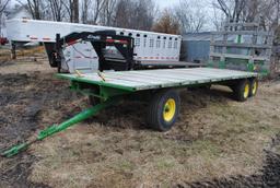 8'x22.5' Hay Rack on Tandem Axle Running Gear, extendable pole, rear hitch