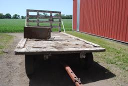 8'x17' Hay Rack on Kasten running gear with extendable pole (Contents not included)