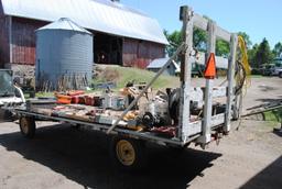 8'x18' Hay Rack on Electric Wheel Co. running gear (Contents not included)