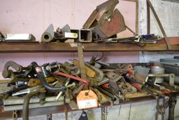 Assorted scrap iron and metal pieces. This lot located on west wall of shop