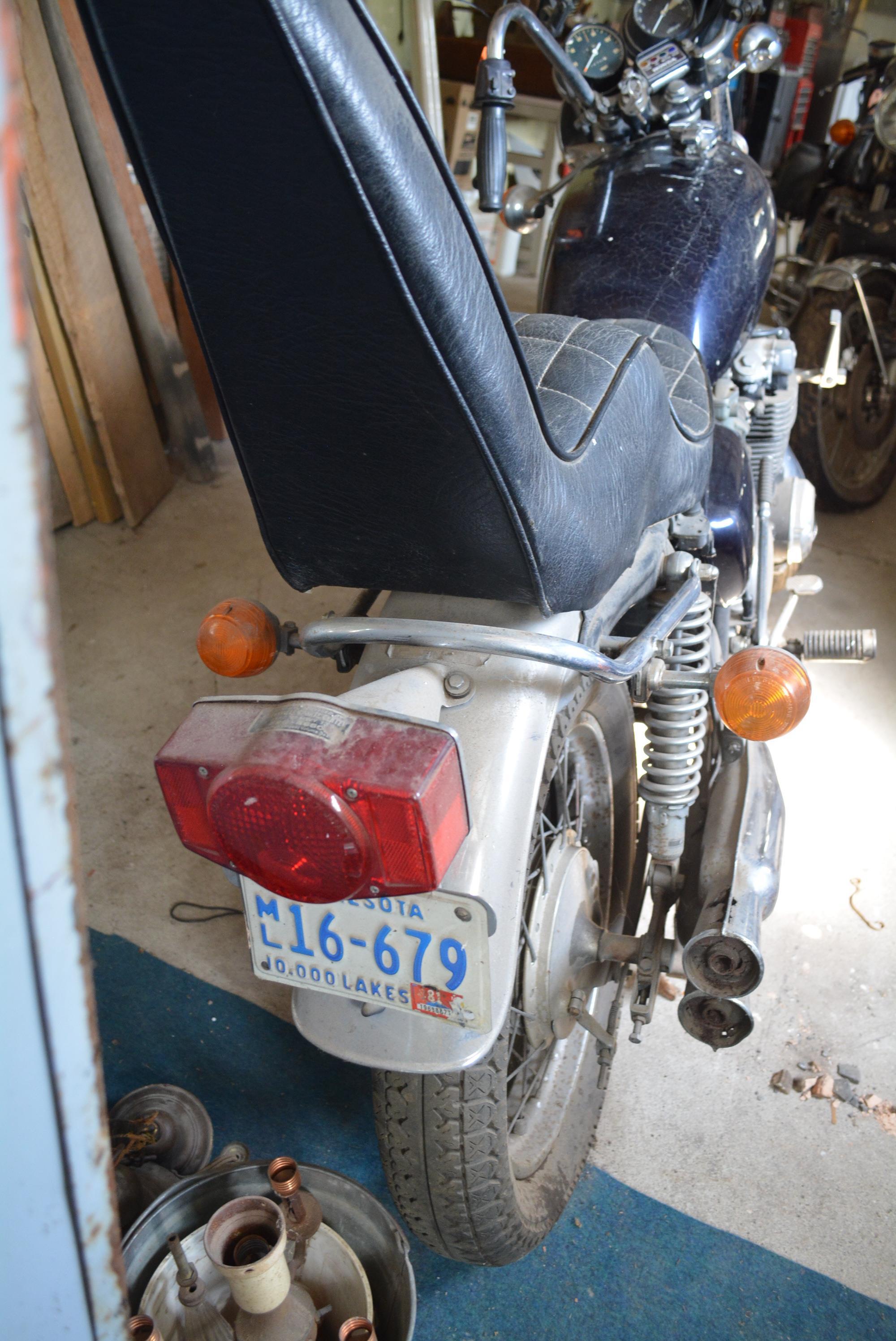 1973 Honda CB500 Motorcycle, 2-seater with metal back rest for passenger, lights, shows 15,700 miles