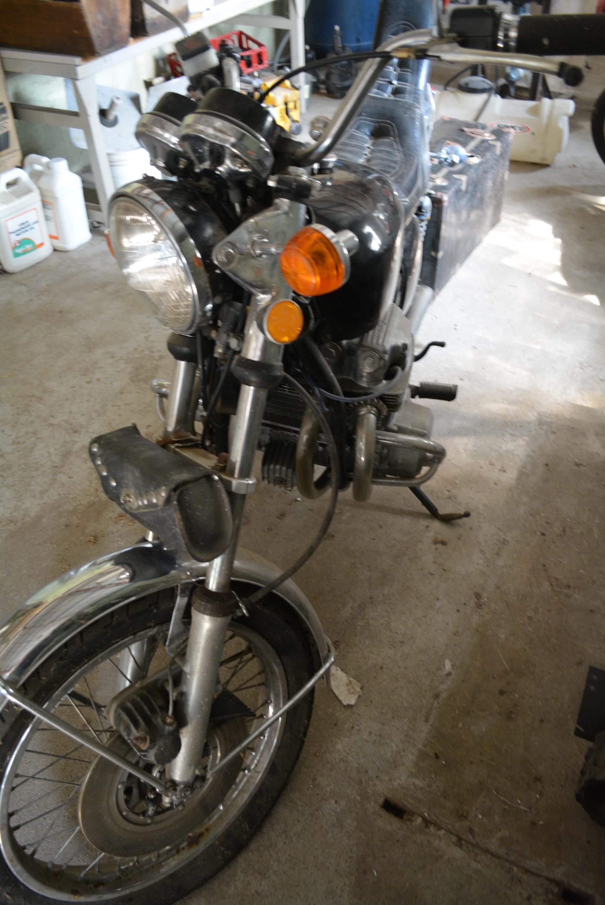 1974 Honda Motorcycle, 2-seater with high cushioned back rest for passenger,