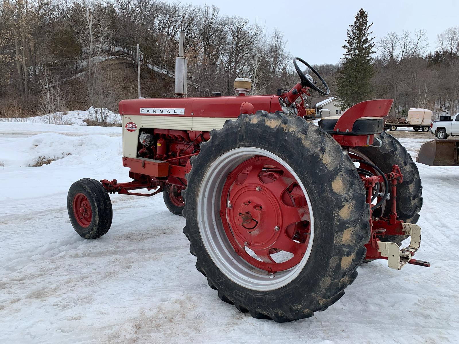 Farmall 560 Diesel, wide front, belt pulley, fast hitch, owner states “approximately 5,800 hours - h