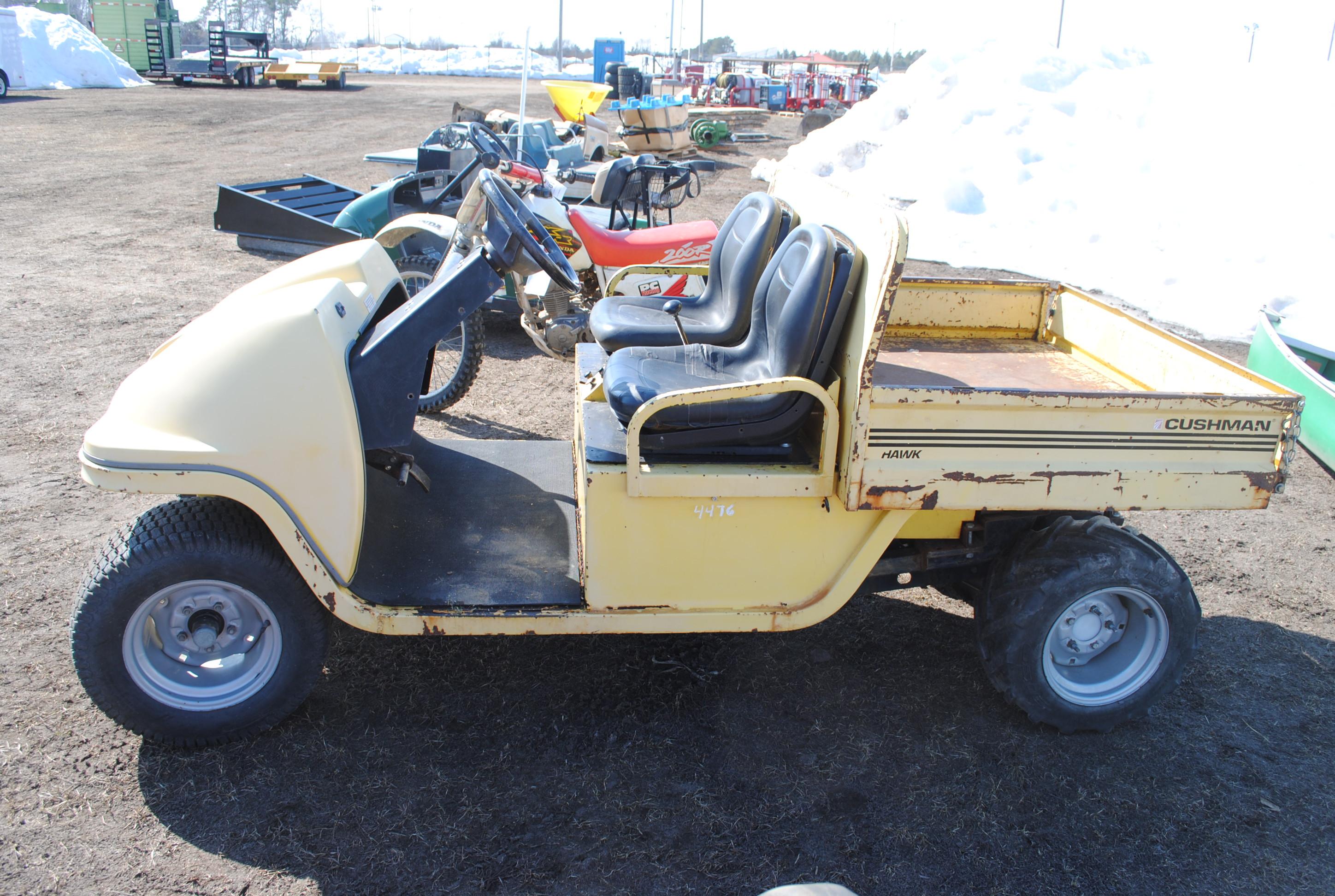 Cushman Hawk Utility Cart with dump box, runs