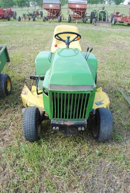John Deere 318 mower with 50" deck, hydraulics plumbed to front, rear lift, hydraulic lift, runs & d