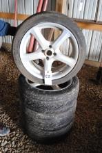 Set of 4 215-45R17 Kumho tires on 4-bolt aluminum rims