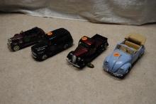 Set of 4 misc. die cast including 1/18 scale "1951 Volkswagen Beetle", 1/24 scale "1937 Ford Pickup"