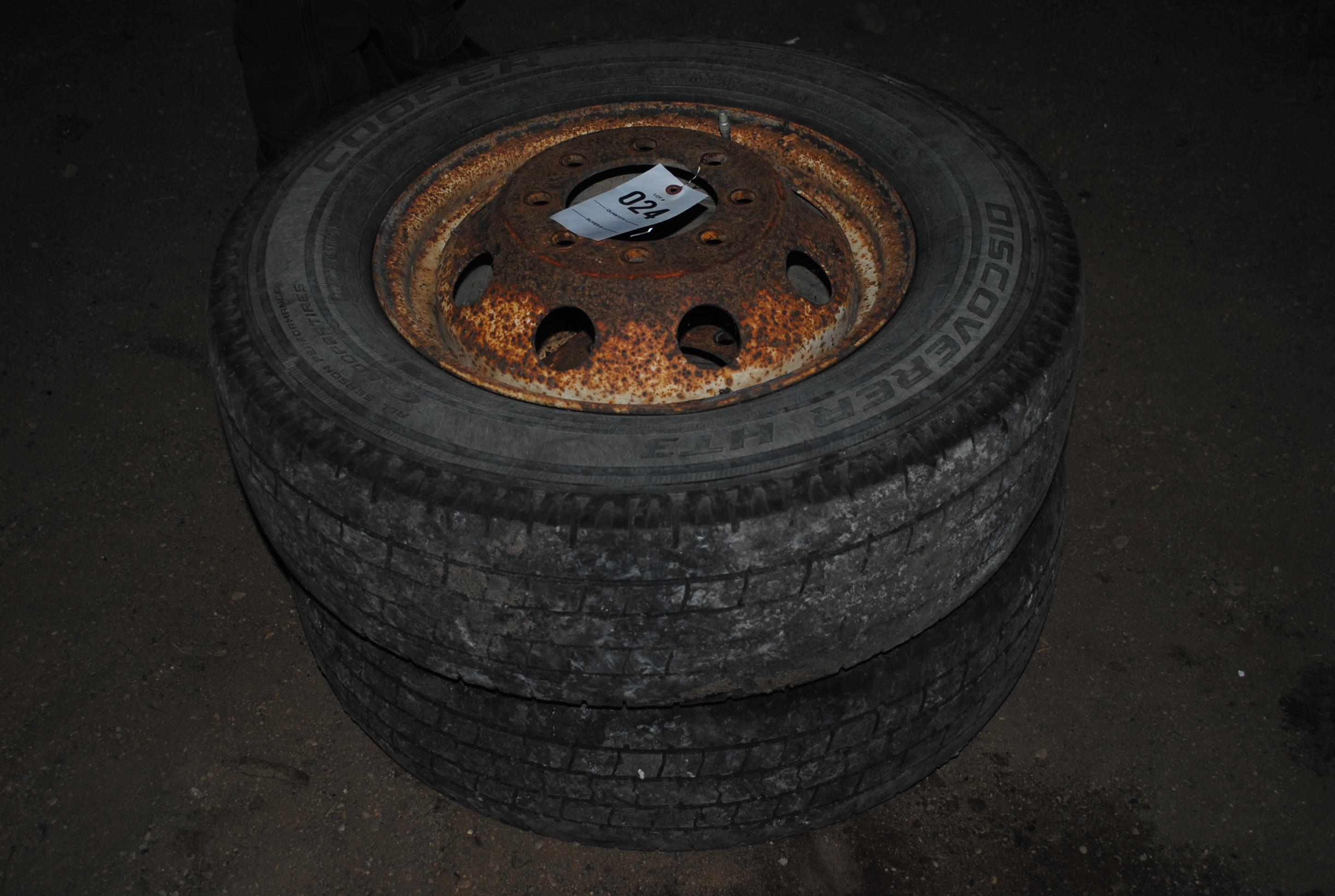 Pair of Ford Dually 16" Tires & Rims, 8-bolt (sell as set)