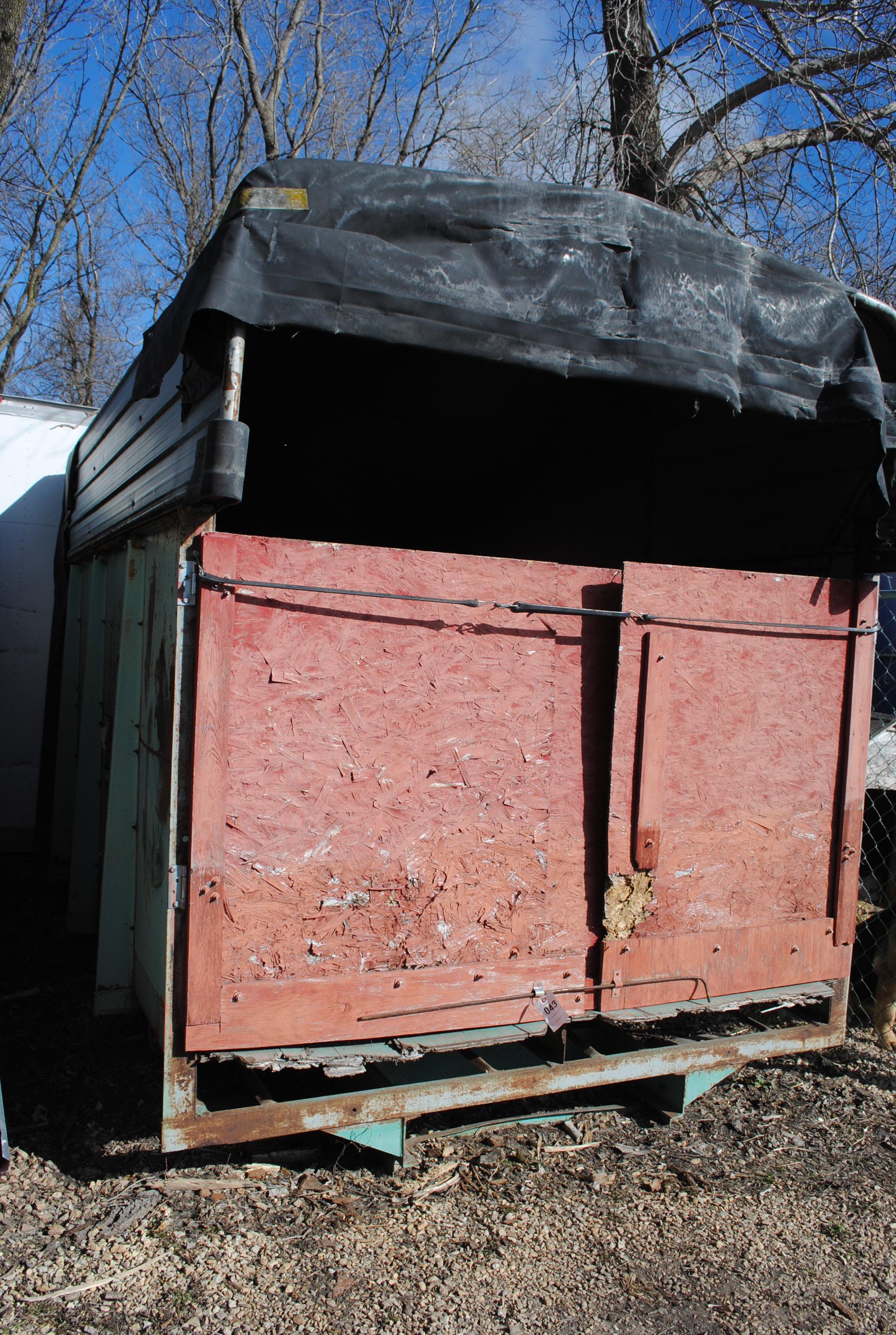 Chopper Box approx. 7-1/2'x13', was used for wood storage. Buyer is responsible for removal.
