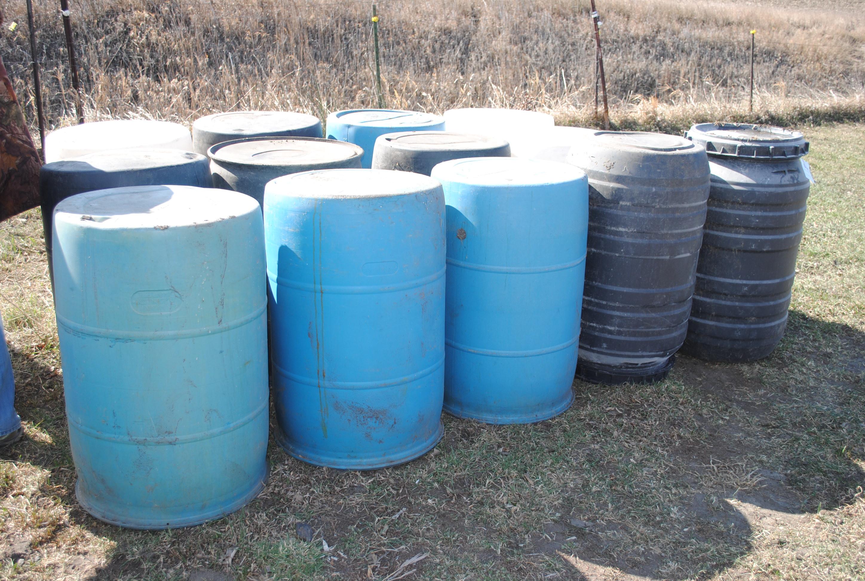 14 Plastic Barrels (sells as one lot)