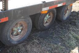 Gooseneck Tri-Axle Trailer approx. 22-1/2' by 7'10", trailer house wheels & tires, homemade. TITLED