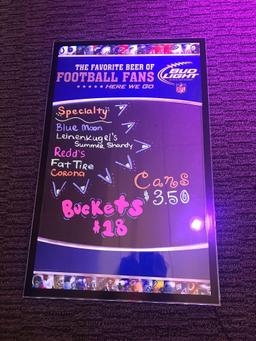 Bud Light Neon Menu Board