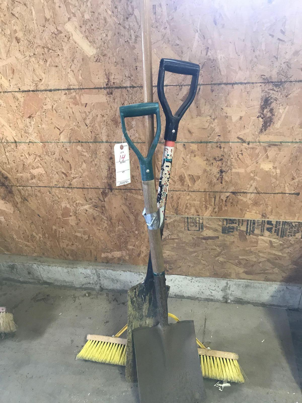 Spade, Sand Shovel, and Newer Push Broom