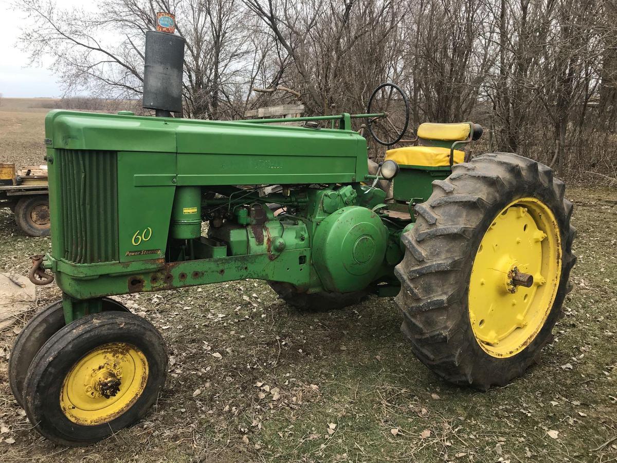 1953 John Deere #60. SN-6027041. Needs carburetor cleaning in order to run.