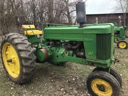 1953 John Deere #60. SN-6027041. Needs carburetor cleaning in order to run.