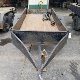 Single axle trailer, steel mesh floor with conversion to wire spool carrier/roller