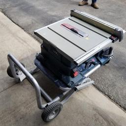 Bosch jobsite portable table saw, folding stand, transport, rip/push guides