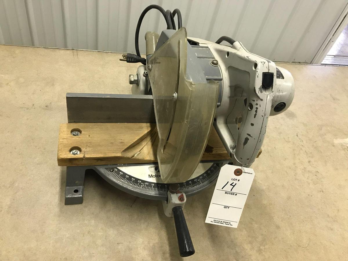 Rockwell model 34-010, 9'' powered miter box, Works well. NO SHIPPING