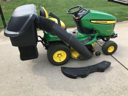 JD X304 4-wheel steer riding lawn mower, 42'' deck, bagger, 255 hours, Excellent condition, 1 owner