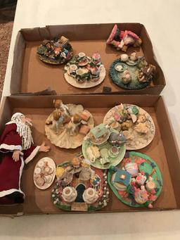 2 Boxes of miniature tea sets and figurines (Shipping available)
