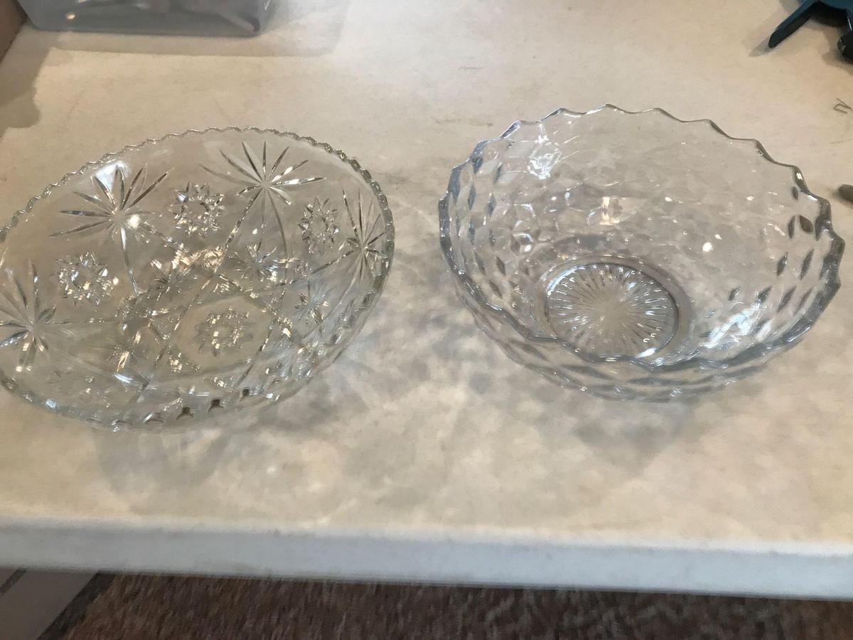 American Fostoria bowl and pressed glassware bowl (Shipping available)
