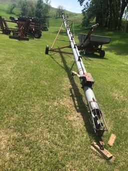 Peck 61' x 8" auger, top drive, straight, manual lift