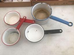 (4) Sauce Pans, Enamelware.