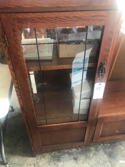 Entertainment Cabinet with Glass Doors. 17" x 52" x 49". Pick Up Only