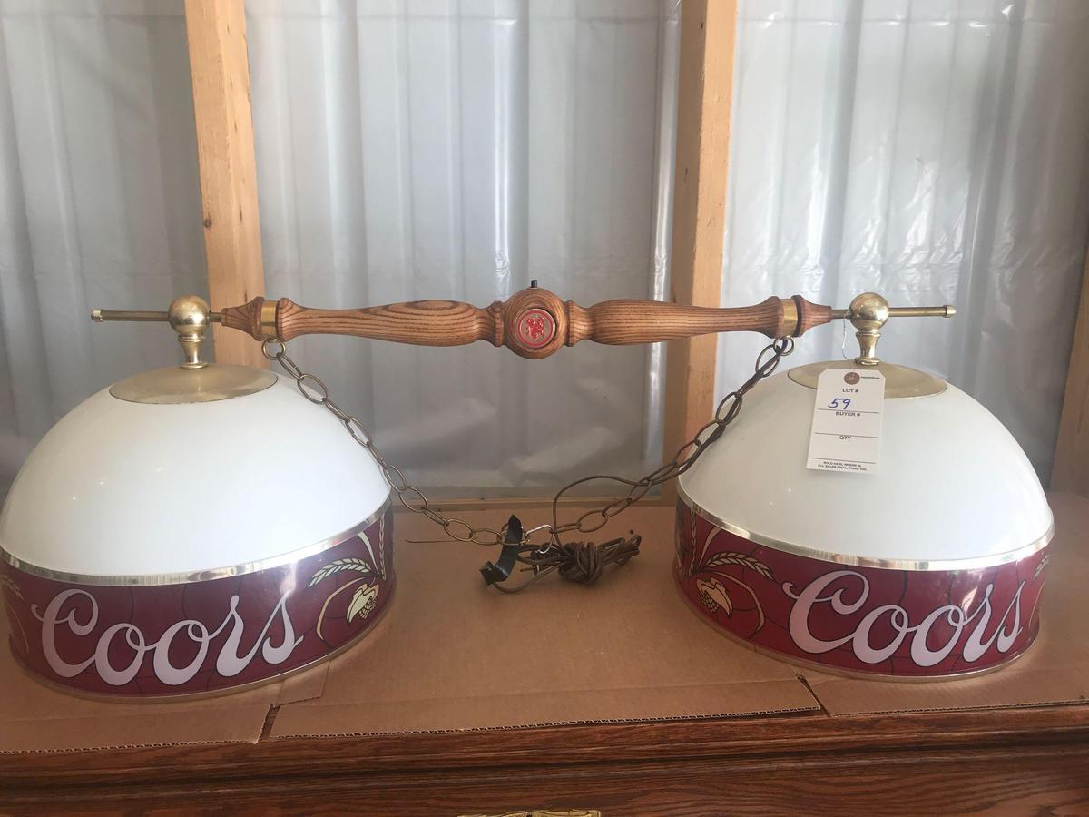 Pool Table Light "Coors" 41". Pick Up Only.