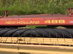 NH 488 9? Haybine w/cylinder, 540 pto, chevron rolls, man. Swing tongue, ser.#899635