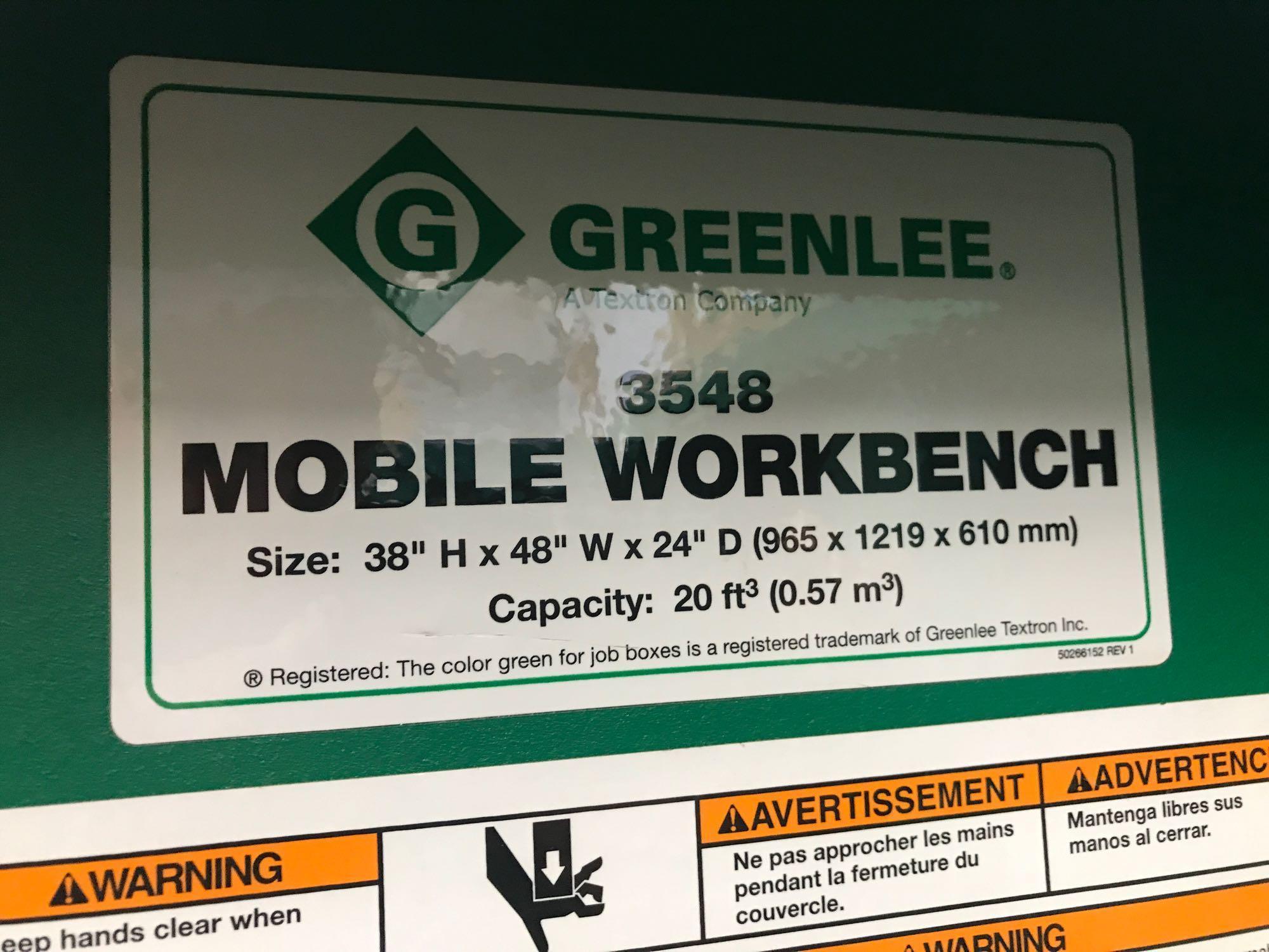 GREENLEE MODEL 3548 PORTABLE JOBSITE WORK BOX
