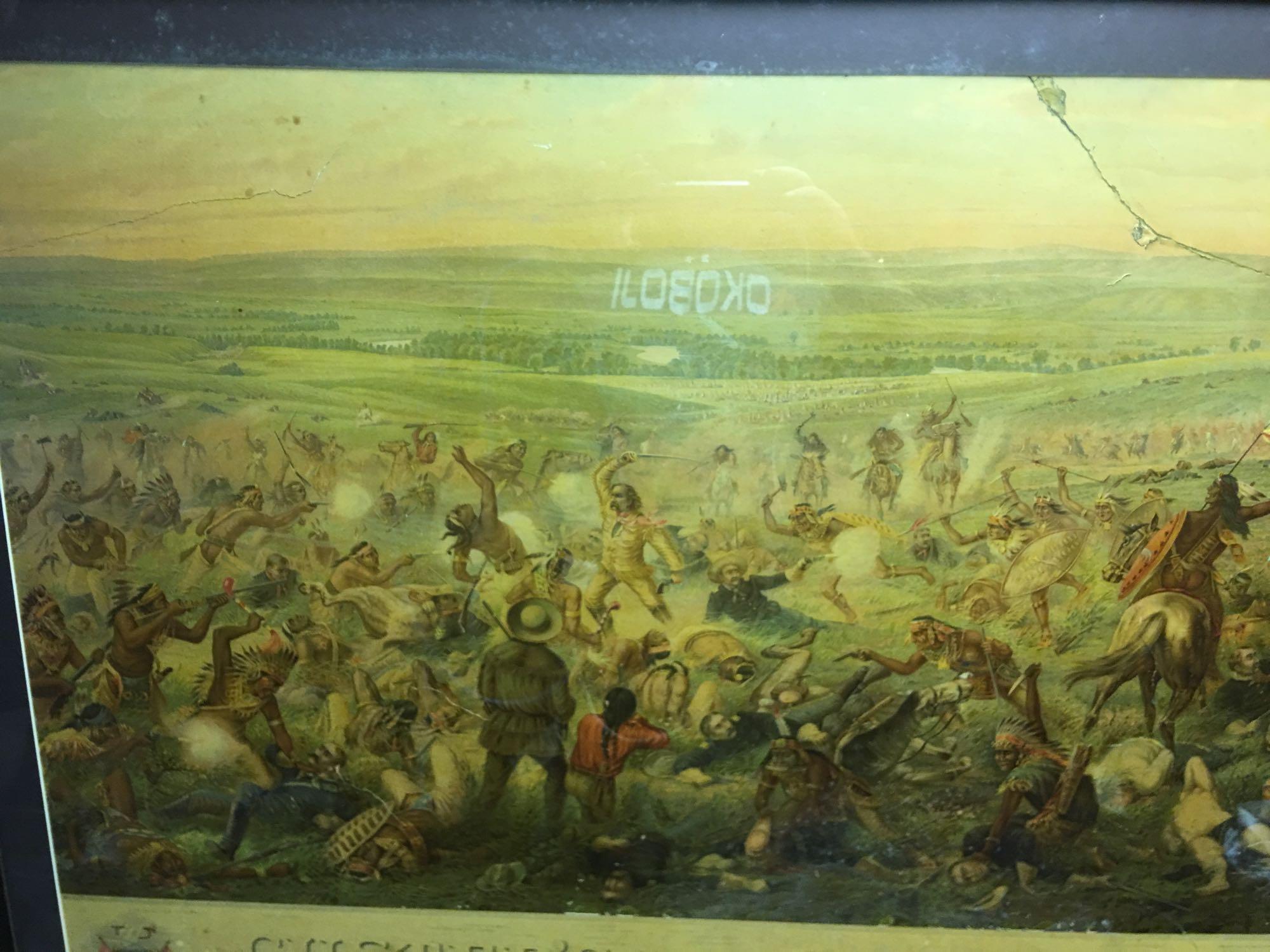 Print of Custer's Last Fight taken from the artist sketch of the original painting by Cassily Adams