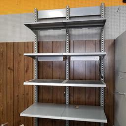 Metal shelving units