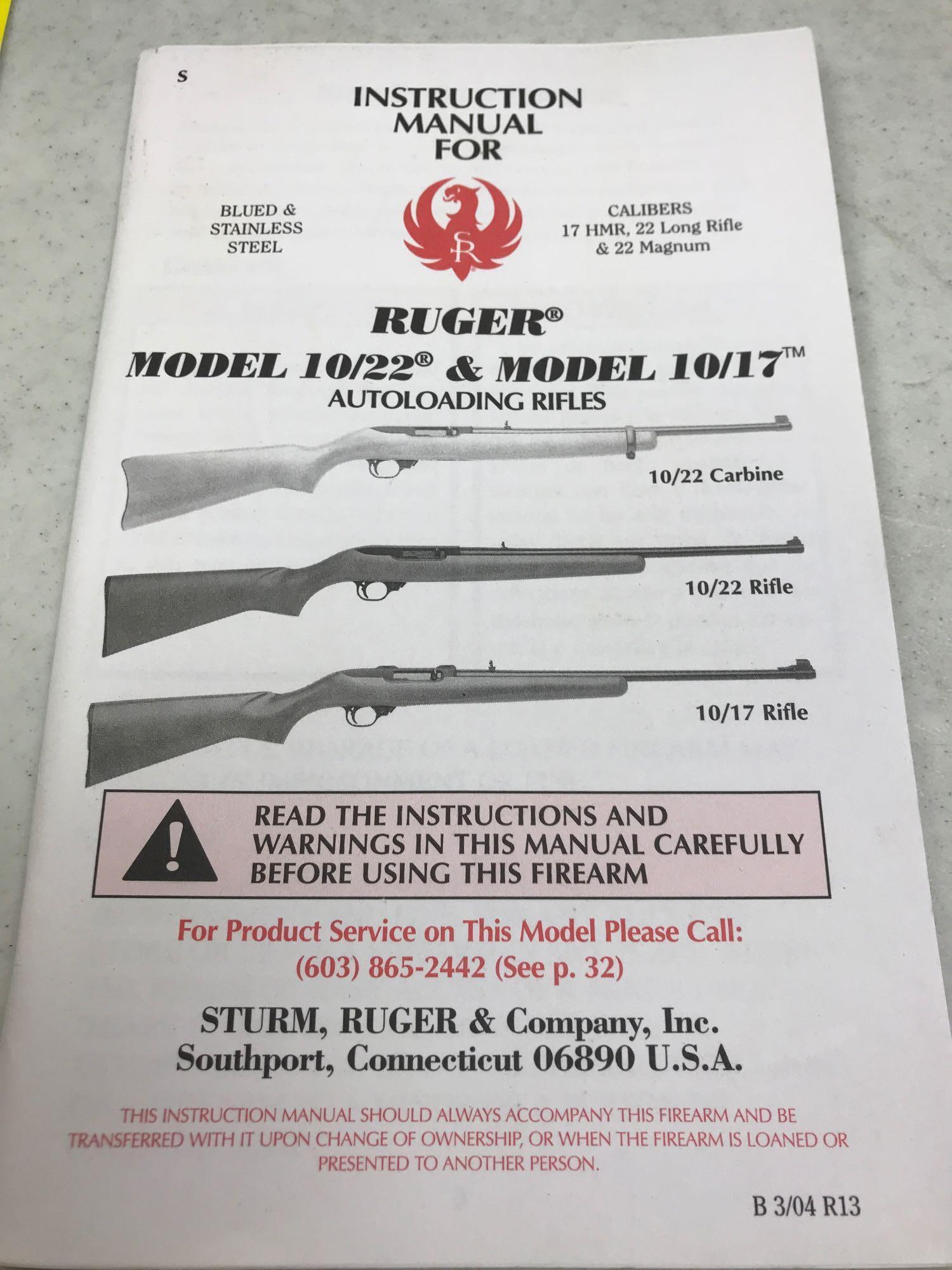 RUGER 10/22 RIFLE STAINLESS