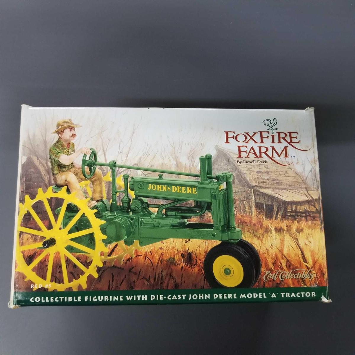 FOXFIRE FARM JOHN DEERE MODEL "A" WITH FIGURINE