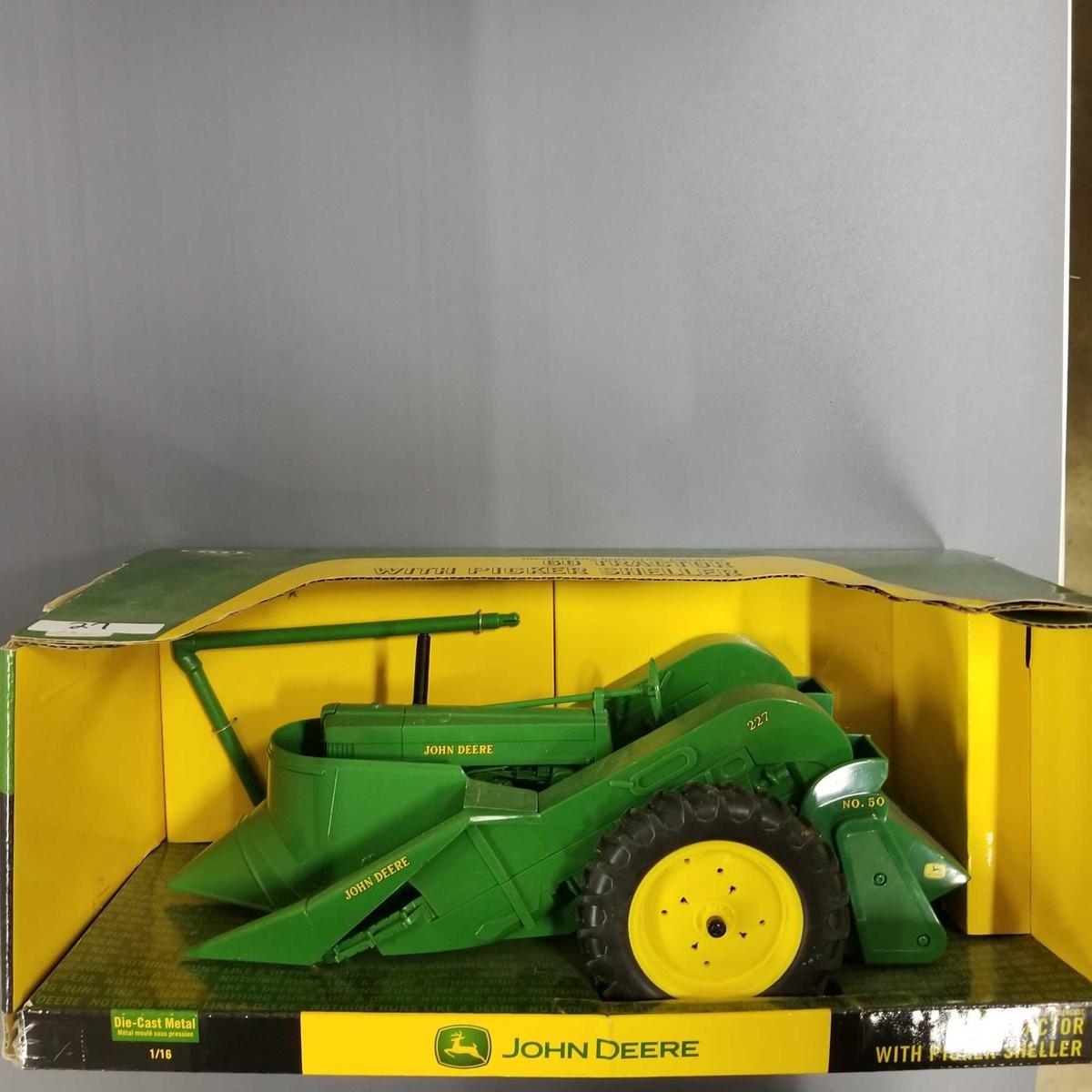 JOHN DEERE MODEL "60" TRACTOR WITH 227 PICKER SHELLER