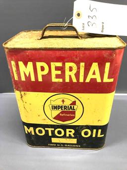 "IMPERIAL" 2 GALLON MOTOR OIL CAN