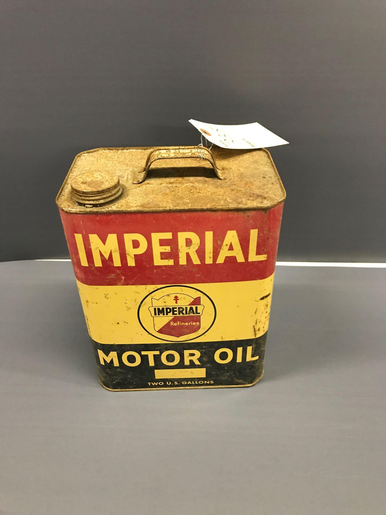 "IMPERIAL" 2 GALLON MOTOR OIL CAN