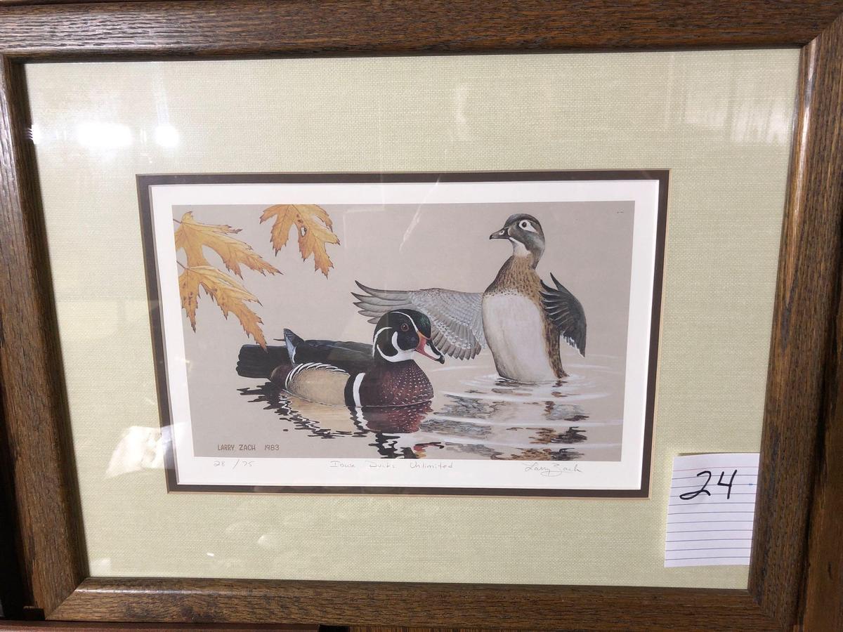 1983 Iowa Ducks Unlimited Print by Larry Zoch Low Count Edition